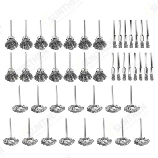 45pcs Steel Wire Wheel Brushes Sanding Polishing Set for Rotary Tool