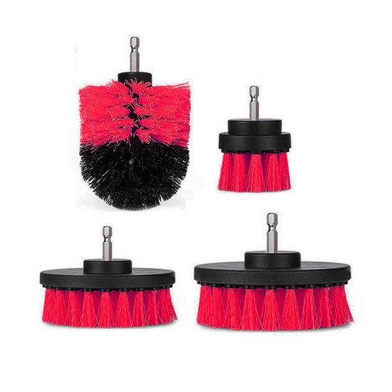 4pcs 2/3.5/4/5 Inch Drill Brush Kit Tub Cleaner Scrubber Cleaning Brushes Yellow/Red/Blue