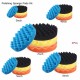 4pcs Sponge Wave Polishing Buffing Pads Kit 3/4/5/6/7 Inch for Car polisher