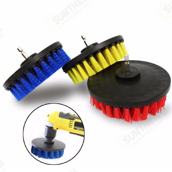 5 Inch Red/Yellow/Blue Bristle Electric Drill Brush Cleaning Brush for Dust Removal