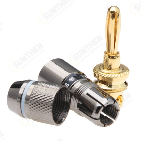 50-90VA Gold Plated Male Connector 8/12Pcs Audio Speaker Cable Wire Banana Plug Jack