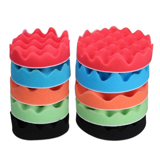 5Pcs 4 Inch 5 Inch Sponge Foam Polishing Pad Waxing Buffing Mats Polisher Kit