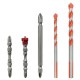 5Pcs Tile Glass Drill Set Magnetic Ring Cross Screwdriver Bit Multifunctional Cutter Marble