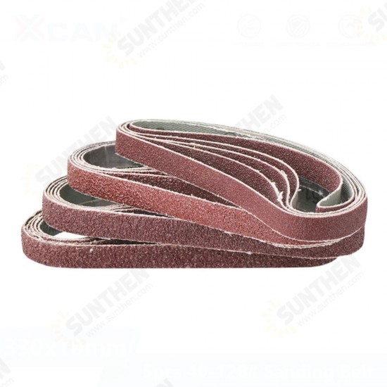 5pcs 10x330mm 40 to 120 Grit Sanding Belt for Flush Belt Machines Polishing Grind Machine