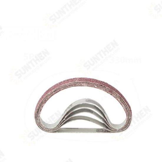 5pcs 10x330mm 40 to 120 Grit Sanding Belt for Flush Belt Machines Polishing Grind Machine