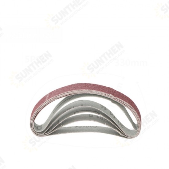 5pcs 10x330mm 40 to 120 Grit Sanding Belt for Flush Belt Machines Polishing Grind Machine