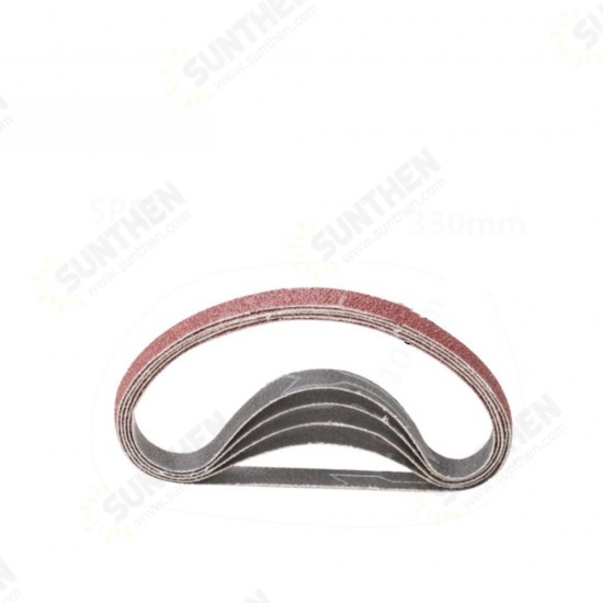 5pcs 10x330mm 40 to 120 Grit Sanding Belt for Flush Belt Machines Polishing Grind Machine