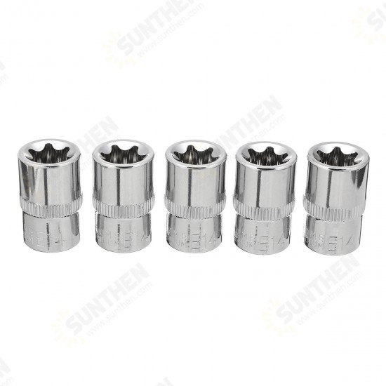 5pcs 3/8 Inch Driver Socket Set E Star Socket Metalworking Household Wrench Sockets