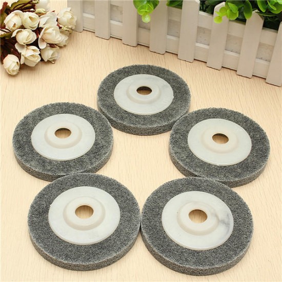 5pcs 4 Inch Fiber Polishing Sanding Discs Set 100mm Metal Wood Buffing Wheel Pads