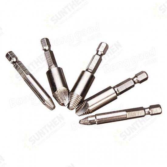 5pcs Screw Remover Broken Stripped Screw and Bolt Remover Extractor