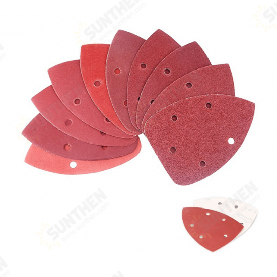 60pcs 140x140x100mm 5 Hole Triangle Palm Type Separation Sandpaper Pads Set 60/80/120/180/240/400 Grit Sander Disc Abrasive Fit Polishing Tools