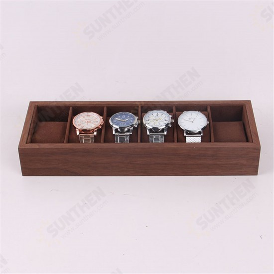 6/12/18 Slots Wooden Watch Display Tray Collection Storage Case Organizer Box