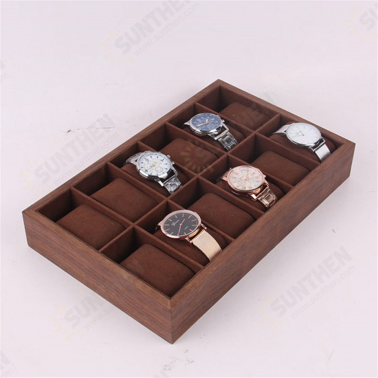 6/12/18 Slots Wooden Watch Display Tray Collection Storage Case Organizer Box