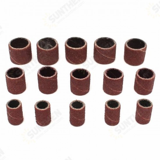 63pcs 80Grit Drum Sanding Kit 1/2 3/8 1/4 Inch Sand Mandrels Fit Dremel Nail Drill Rotary Tools