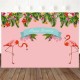 7ft 5ft Tropical Flamingo Birthday Vinyl Studio Backdrop Photography