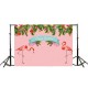 7ft 5ft Tropical Flamingo Birthday Vinyl Studio Backdrop Photography