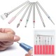 7pcs Abrasive Drill Bits 3/32 Inch Rotate Burr Cuticle Clean Manicure Pedicure Tool