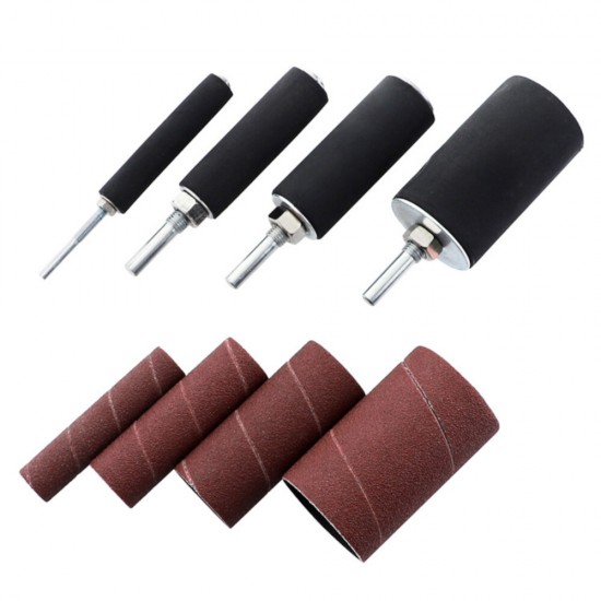 80/120 Grit Sanding Drum Kit with 3/6mm Shank Sanding Mandrels for Rotary Tool