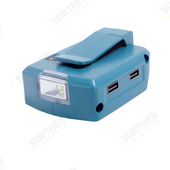 Adapter LED Working Light for Makita 14.4V/18V Li-on Battery BL1830 BL1430 Dual USB Converter with LED Lamp for Makita