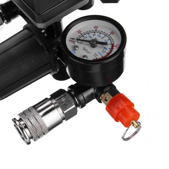 Air Compressor Pressure Switch Control Valve Manifold Regulator Gauges With Quick Connector