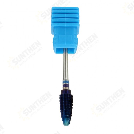 Blue Nano Coated Carbide Sharp Nail Drill Bits Cuticle Cleaning Tool