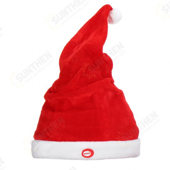 Creative Soft Electric Musical Christmas Hat Size Adjustable Santa Claus Hat