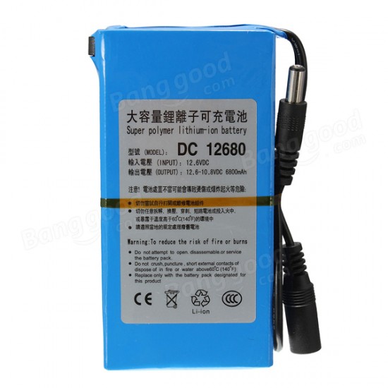 DC12V 3000mAh Super Rechargeable Portable Lithium Battery EU Plug