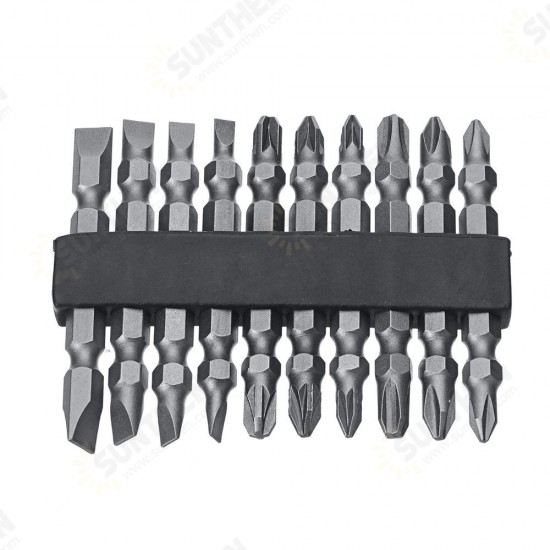 10pcs 65mm Magnetic Screwdriver Bits 1/4 Inch Hex Shank PH/PZ/FL Screwdriver Bit Set