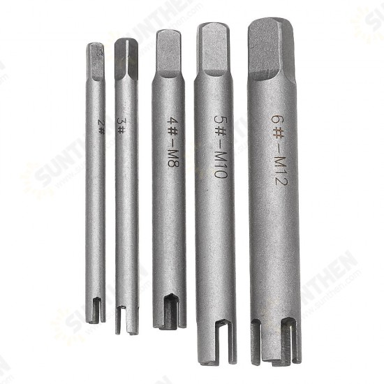 5pcs M5-M12 Damaged Tap Extractor Alloy Screw Tap Remover