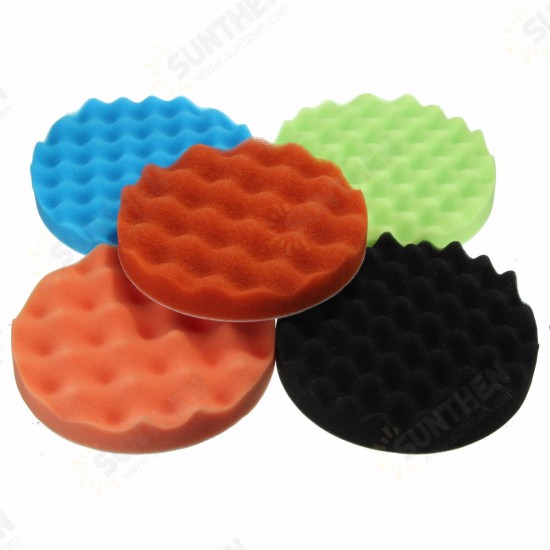 7pcs 3/5/6/7 Inch Sponge Polishing Waxing Buffing Pads Kit for Car polisher