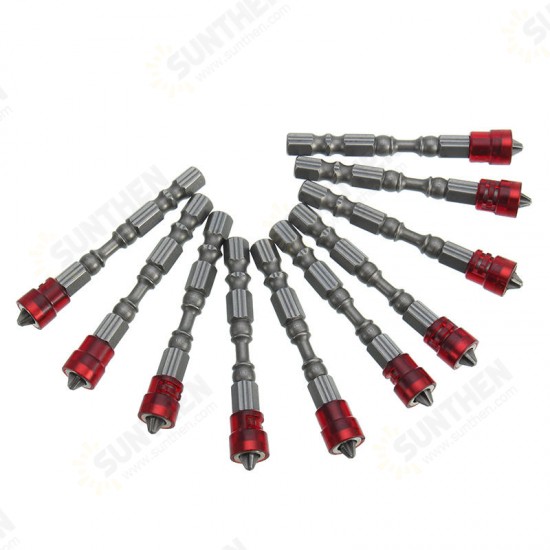 10pcs 65mm PH2 Magnetic Screwdriver Bits 1/4 Inch Hex Shank Screwdriver Bit