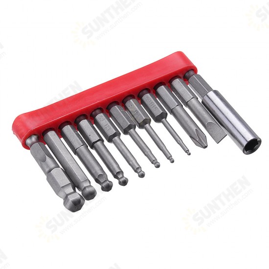 11pcs 50mm Magnetic Ball Screwdriver Bit H1.5/2/2.5/3/4/5/6/8 PH2 SL6 Screwdriver