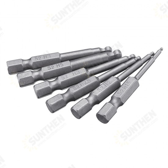 11pcs 50mm Magnetic Ball Screwdriver Bit H1.5/2/2.5/3/4/5/6/8 PH2 SL6 Screwdriver