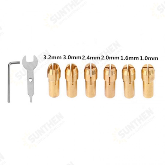 6mm Shank 100cm Length Electric Drill Flexible Shaft with 6pcs Brass Collets for Rotary Tool