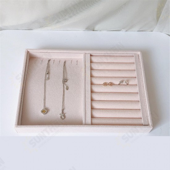 Jewelry Display Organizer Box Storage Showcase Necklaces Earrings Ring Tray