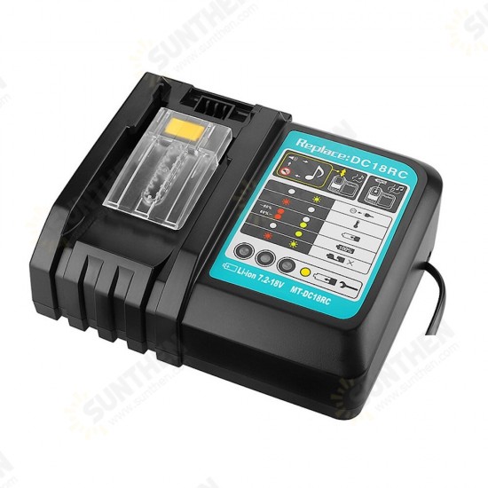 Li-ion Battery Charger 2/6/6.5A EU Plug Charging Current For Makita 14.4V-18V BL1830 BL1430 DC18RC Power Tool Battery