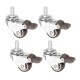 4pcs 1 Inch M8x15mm TPE Silent Wheels with Brake Universal Casters Wheel for Furniture