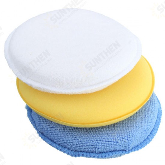 Microfiber Foam Sponge Polish Wax Applicator Pad Set with Handle