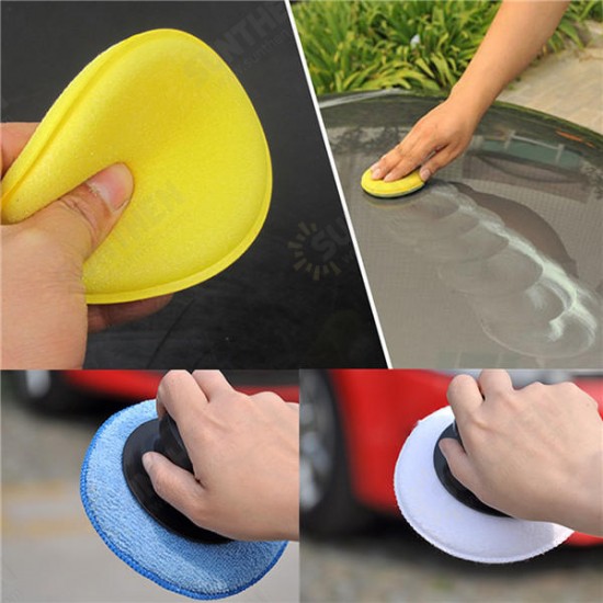 Microfiber Foam Sponge Polish Wax Applicator Pad Set with Handle