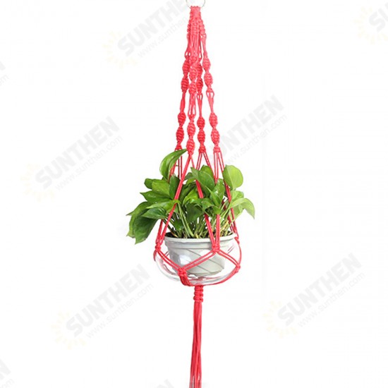 Nylon Rope Tassel Flower Pot Hanging Basket Net Knotted Rope Plant Holder