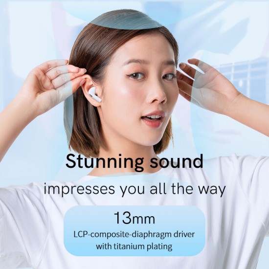 T20 TWS Earbuds bluetooth V5.3 Earphone Semi-in-ear 13mm Large Drivers ENC 4 Mic HD Calling Game Low Latency Portable Headphone