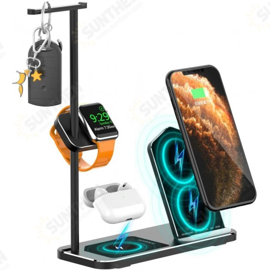 4 in 1 18W Wireless Charger Dock Charging Station Headphone Stand Aluminum Alloy 18W Charging Stand