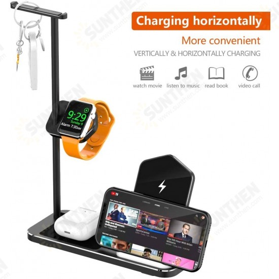 4 in 1 18W Wireless Charger Dock Charging Station Headphone Stand Aluminum Alloy 18W Charging Stand