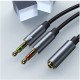 Headphone Microphone 2 in 1 Adapter Cable Audio Line One Female to Dual 3.5mm Male/ One 3.5mm Male to Dual Female Headphones Adapter 30cm