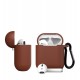 Luxury Portable PU Leather Wireless bluetooth Earphone Storage Cover with Anti-lost rope & Keychain for Apple Airpods 1/2