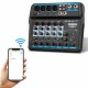 M 4/6-channel Protable bluetooth Digital Audio Mixer Console with Sound Card USB 48V Phantom Power for DJ PC Recording