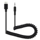 PU514 3.5mm TRRS Male to 8 Pin Live Microphone Audio Adapter Spring Coiled Cable for OSMO Pocket Smartphones Cable Stretching to 100cm