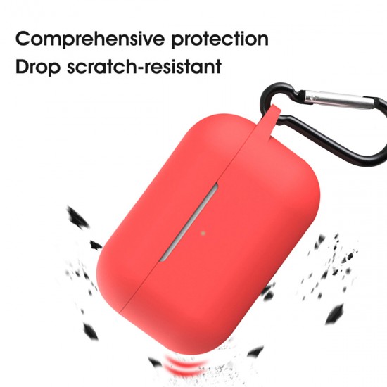 Pure Soft Silicone Shockproof Earphone Storage Case Cover with Keychain for Apple Airpods Pro