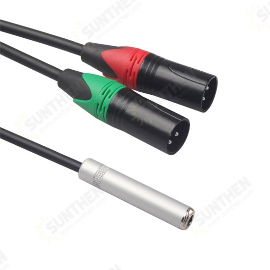 TC031KY04-03 Audio Cable 6.35mm Female to Dual XLR Male Audio Conversion Line 0.3m Microphone Cable