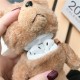 Teddy Bear Pattern Plush Shockproof Earphone Storage Case Sleeve for Apple Airpods 1 / 2 / 3 Airpods Pro